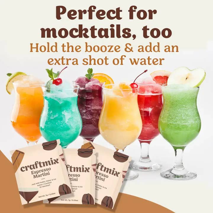 Craftmix - Wholesale Non-Alcoholic Aperitif/Mocktail - Espresso Martini Cocktail / Mocktail Mixer - 24ct Caddy
