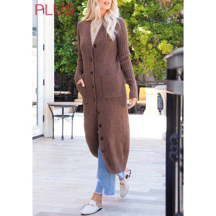 230PL Plus Size Duster Cardigan for wholesale by Coloring You