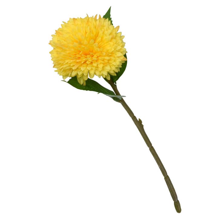 Artificial Chrysanthemum Yellow 42cm Tall 10PK for wholesale by Candlelight Products Ltd