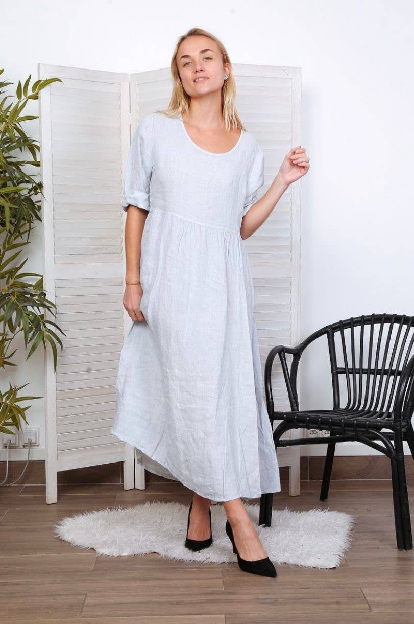LÉA & LUC - Wholesale Dress - Women's - Long dress in 100% linen REF.714844