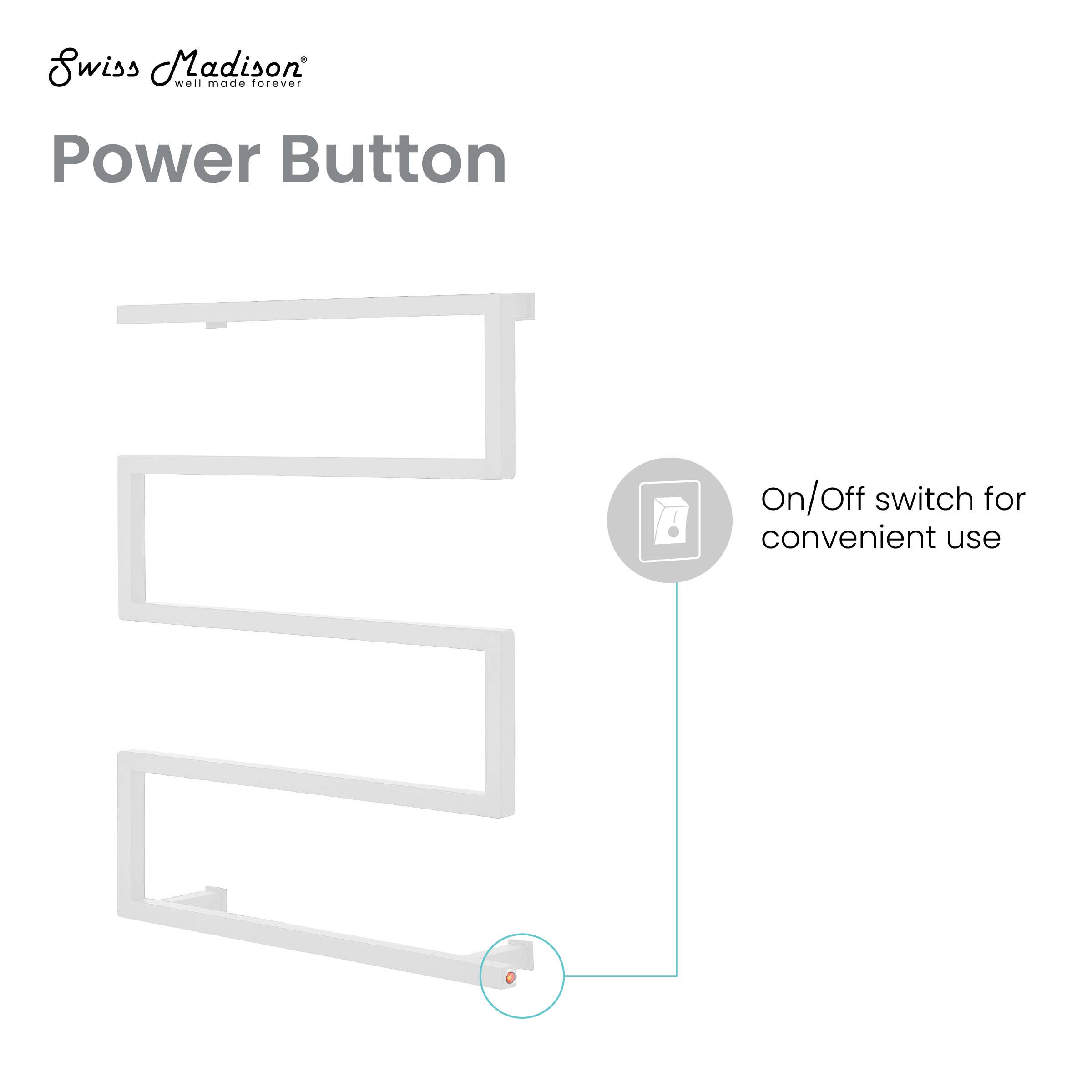Swiss Madison - Wholesale Towel Holder/Hanger - Voltaire 5-Bar Electric Towel Warmer in Matte White5