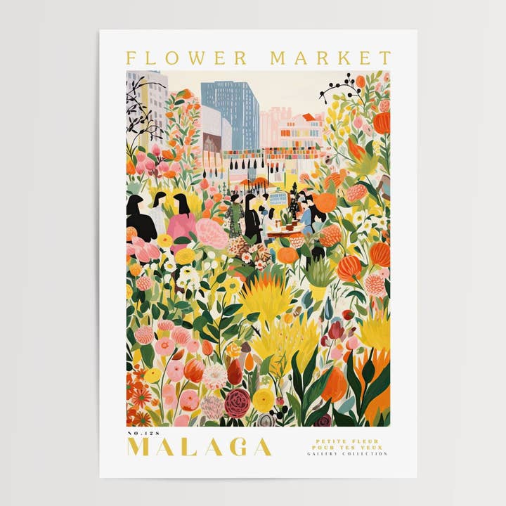 Cartaz do Mercado das Flores de Málaga por atacado de Enchanted Sights