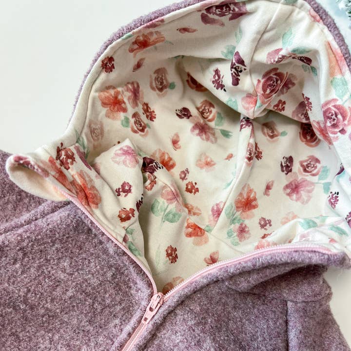 Tutina rosa mélange con fiori rosa per la vendita all'ingrosso da parte di Mimor Kids