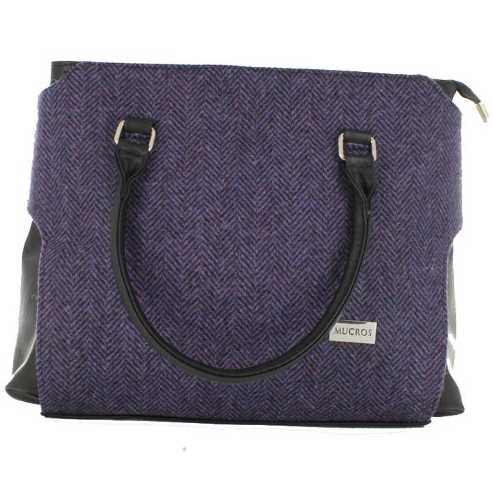 Mucros Weavers - Wholesale Tote Bag - Women's - Emily 213 Wool & PU Leather Tote Bag