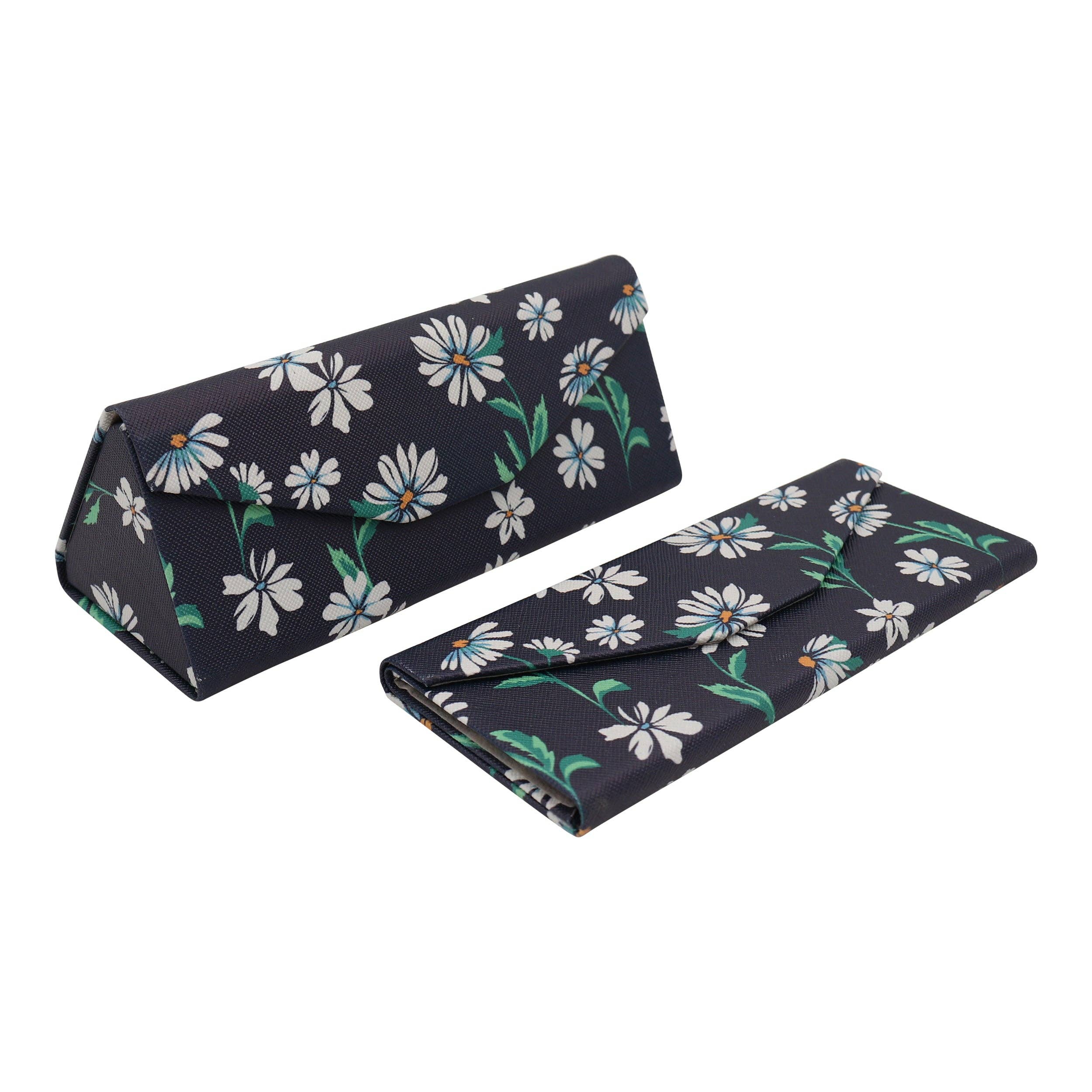 Sparkle Being - Wholesale Eyewear Cases & Holders - Women's - Daisy Flower Eyewear Glasses Case - Eco Leather Magnetic Fol3