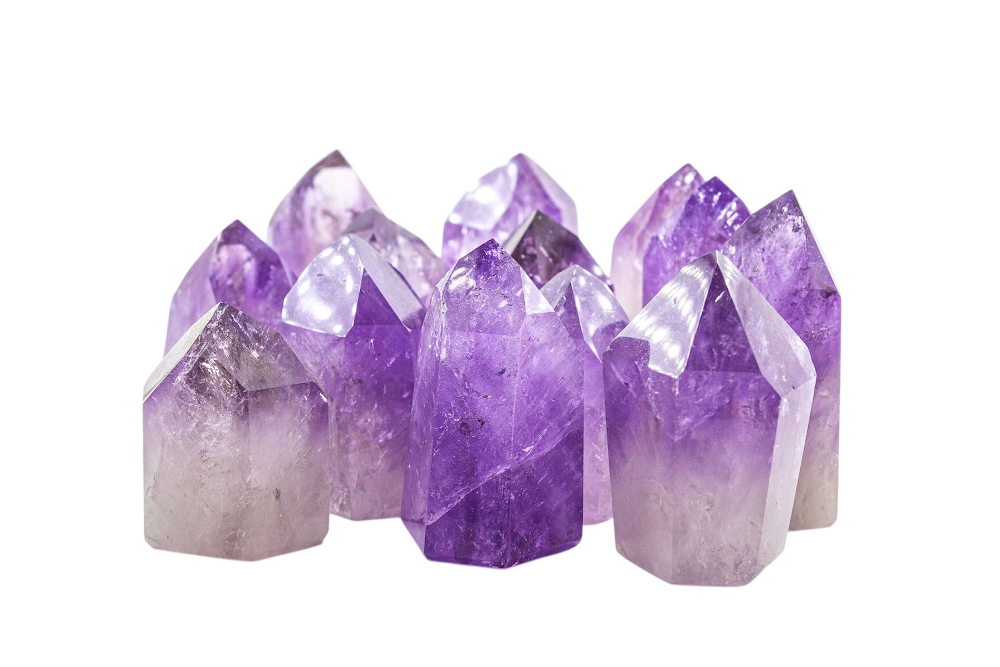 Quasar Gems USA - Vente Pierre et cristal de spiritualité - Pointes polies d'améthyste debout AA par pièce Brésil1