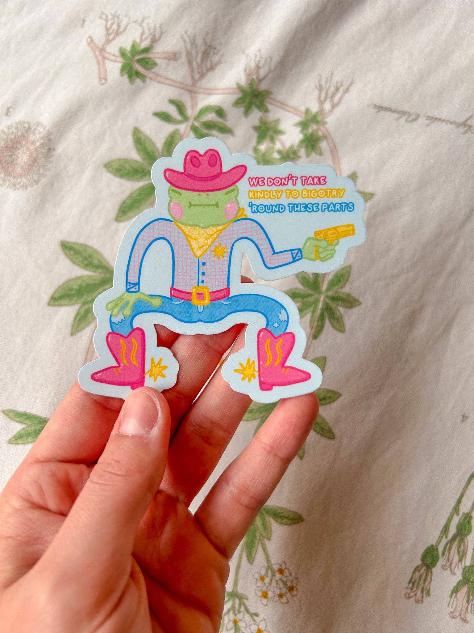 Hollandaize Art – Adesivo por atacado – Pride Cowboy Frogs | Não levamos gentilmente ao bigotry Sticker5