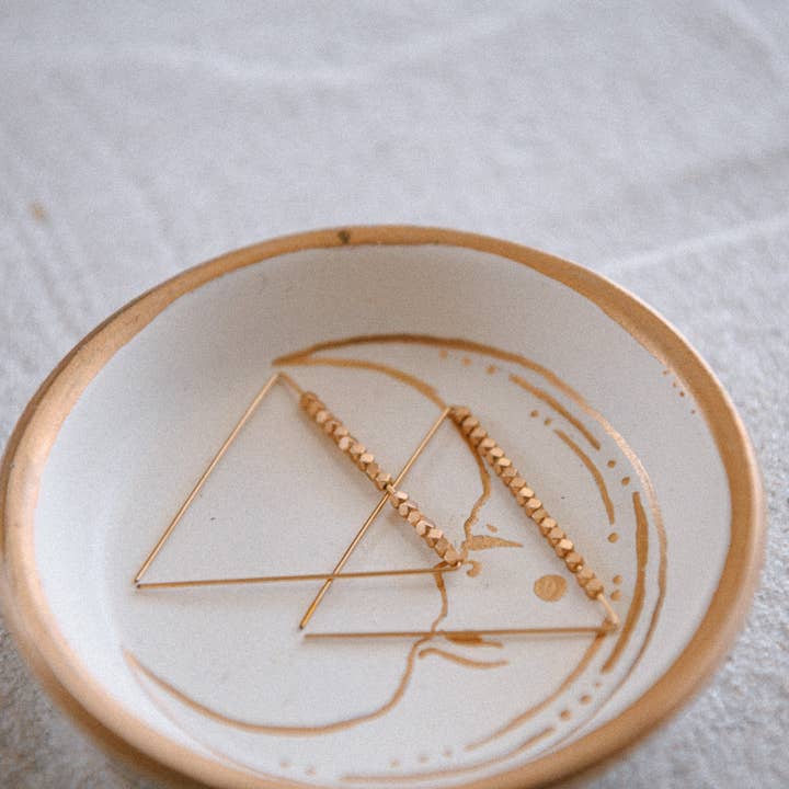 Cecelia Designs Jewelry - Wholesale Dangle Earrings - Gold Filled Triangle Hoop Earrings Lightweight Minimalist