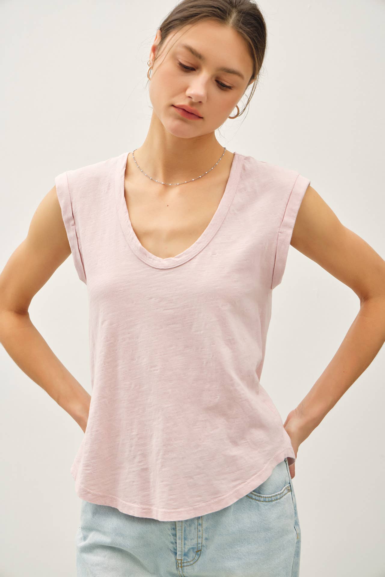 Be Cool - Wholesale T-Shirt - Women's - NEW COLOR-BASIC CAP SLEEVE GARMENT DYED TOP48