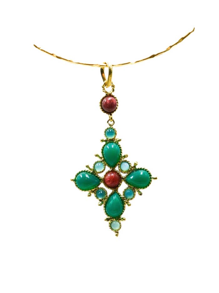 LARA GREEN ONYX NECKLACE for wholesale by DIAPERIS