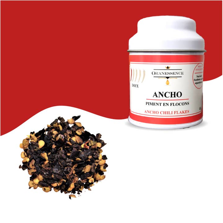 Piment ancho en flocons - DOUX pour la vente par Oranessence