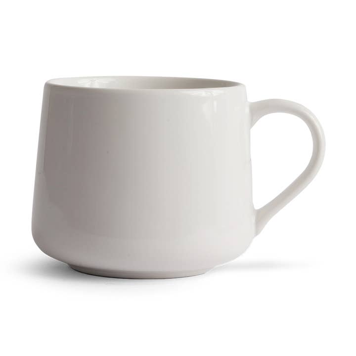 12oz Small Crescent Ceramic Mug (White) for wholesale by Created Co.