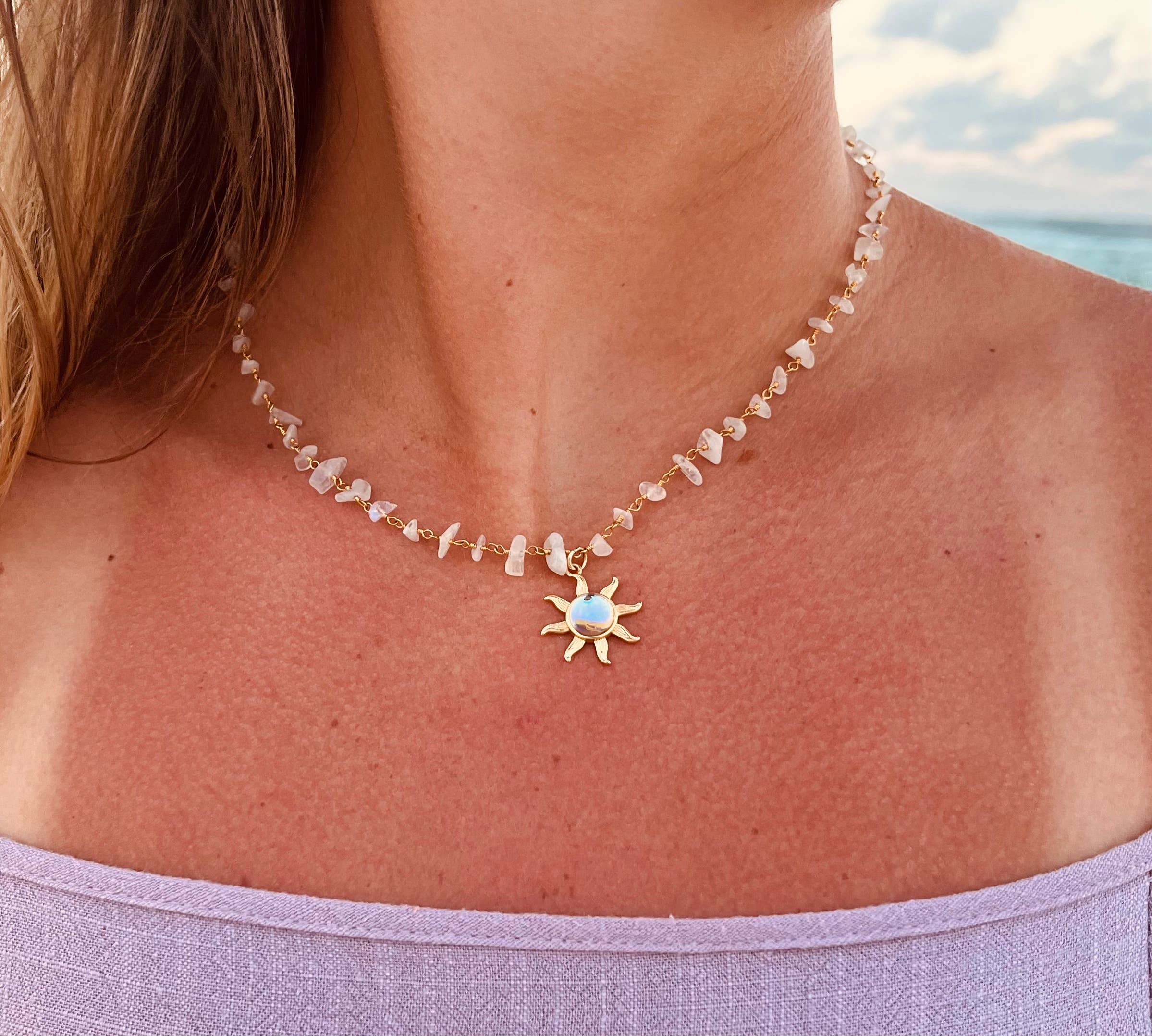 Liv Free Designs – Colar pingente/pendente por atacado – Colar Rainbow Moonstone4