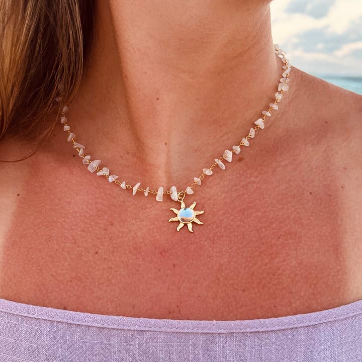 Liv Free Designs – Colar pingente/pendente por atacado – Colar Rainbow Moonstone4