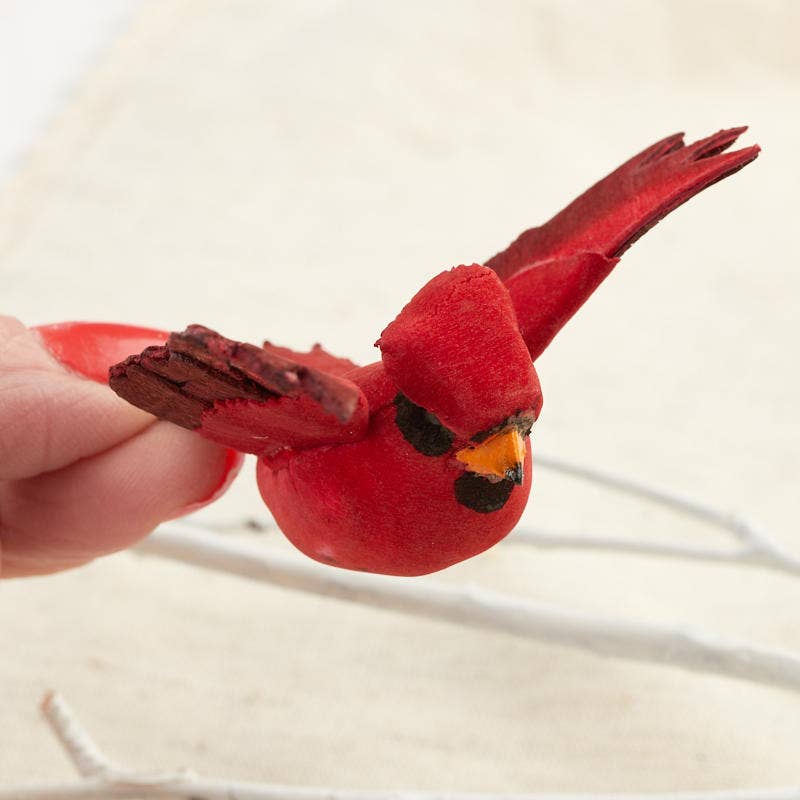 Factory Direct Craft - Wholesale Artificial Flowers - 2" Mini Mushroom Red Cardinal Bird3