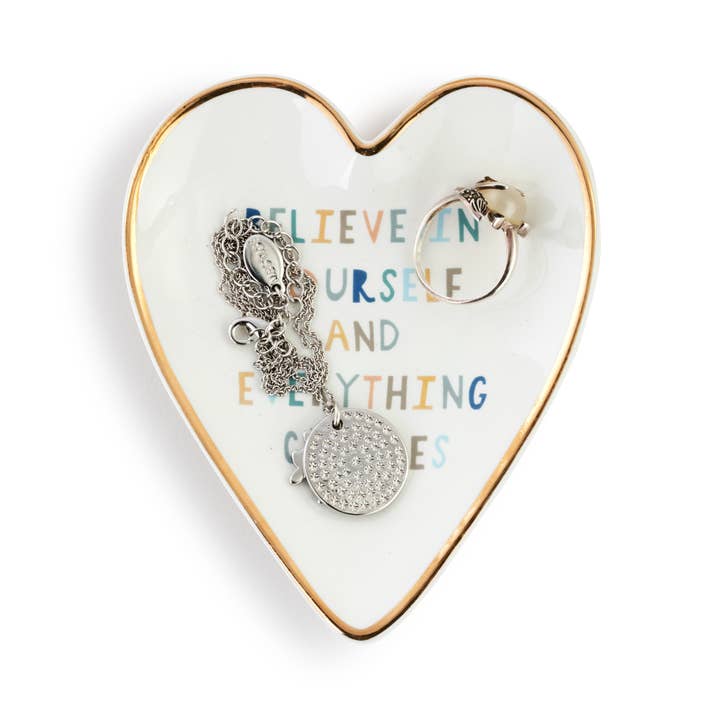 DEMDACO - Wholesale Jewelry Dish - Believe in Yourself Art Heart Trinket Dish1