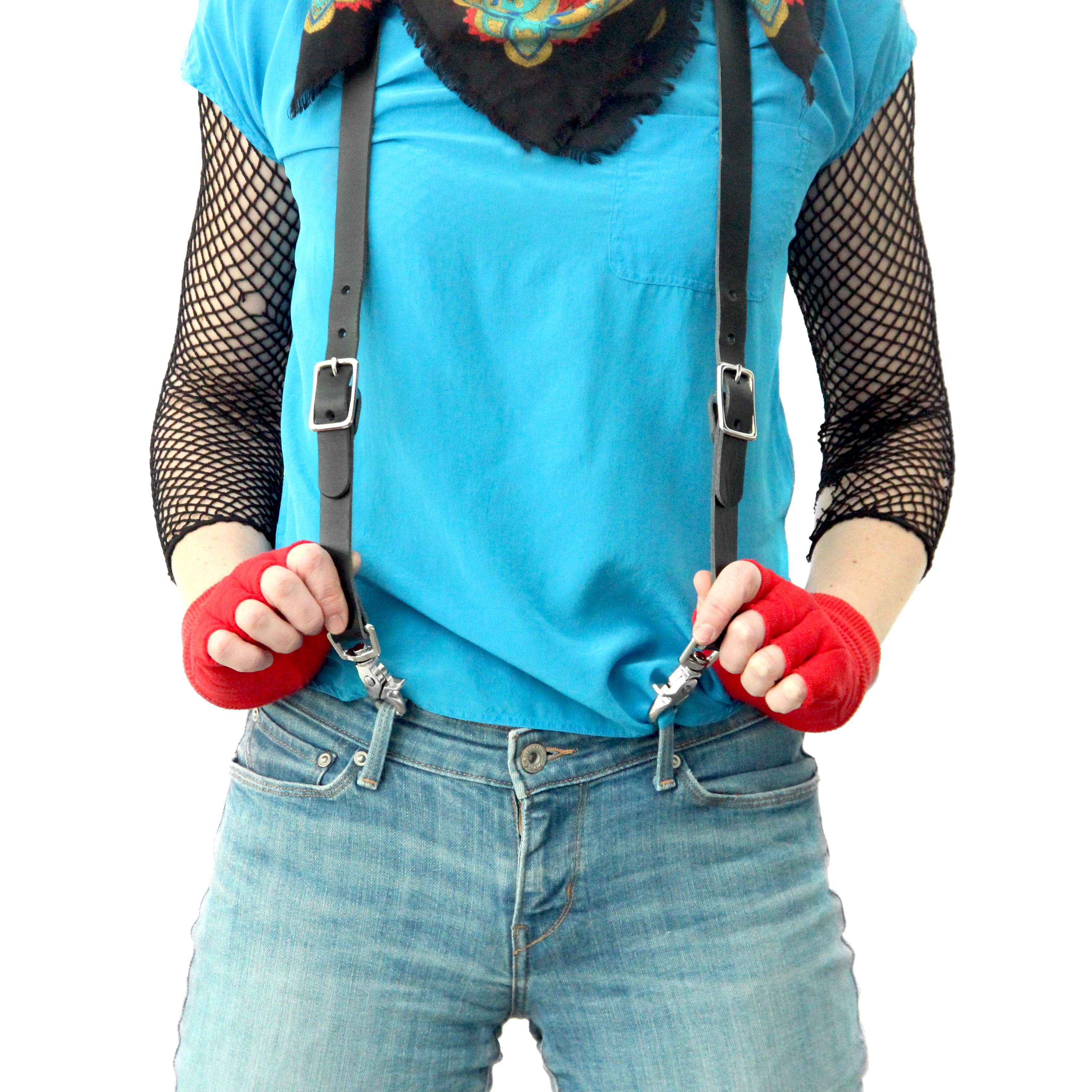 Audio Helkuik - Wholesale Suspenders - Unisex - Leather Suspenders - Black (Y-back style)4