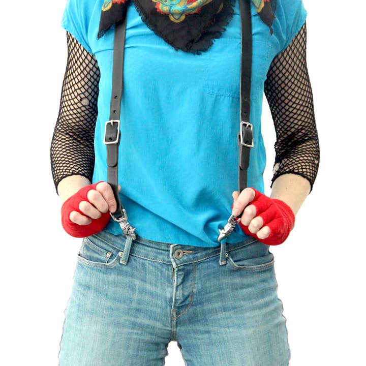 Audio Helkuik - Wholesale Suspenders - Unisex - Leather Suspenders - Black (Y-back style)4