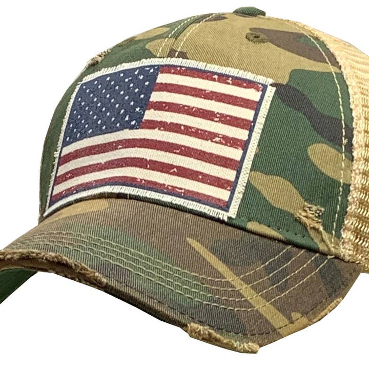 Vintage Life – wholesale Truckerkeps – Unisex – Amerikanska flaggan USA nödställda Trucker Hat Baseball keps