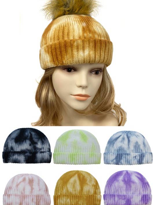 Tie dye Beanie POM for wholesale by Suzie Q USA