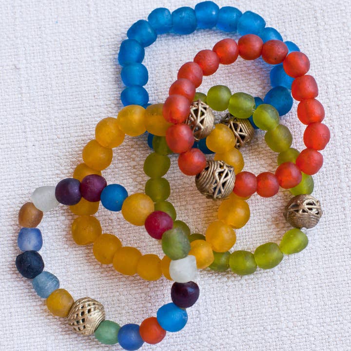 Pulsera de latón con cuentas de botella para venta al por mayor de Amani ya Juu