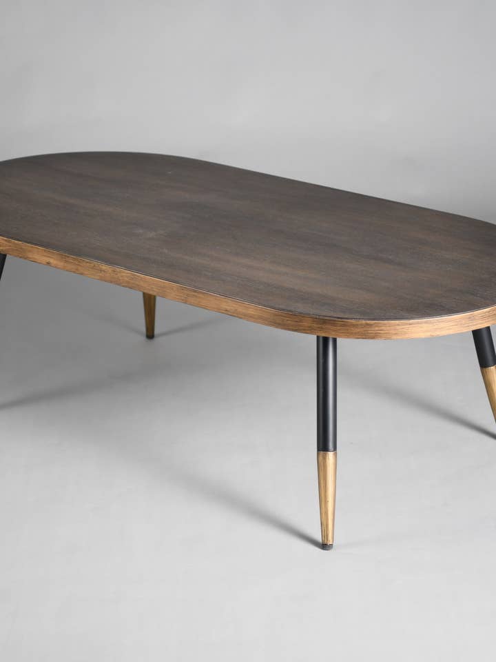 FUB095 COFFEE TABLE ELEGANT BLACK GOLD 118X60X39 voor wholesale door JF The Reborn Home