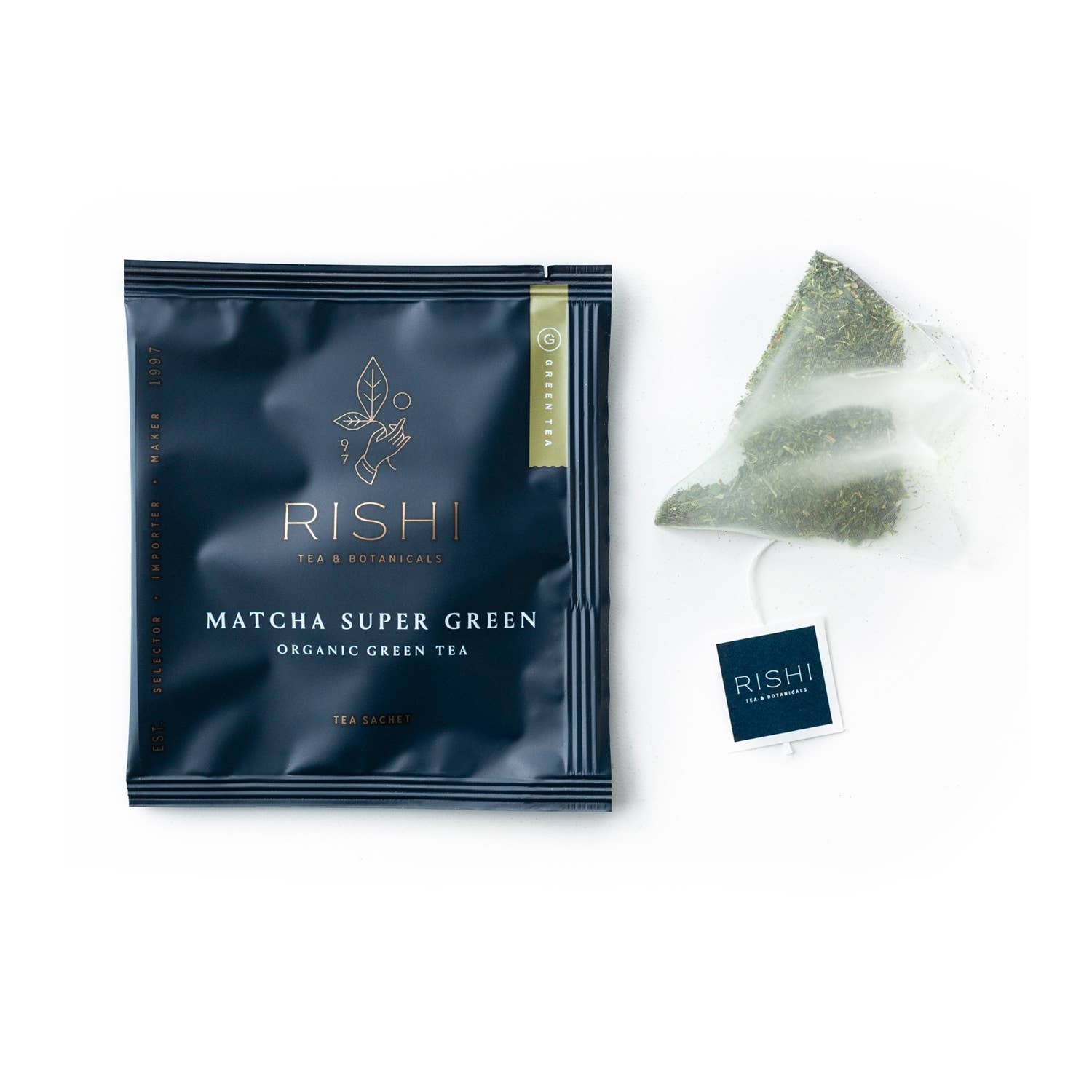 Rishi Tea & Botanicals - Wholesale Health/Detox Tea - Matcha Super Green Organic Green Tea Sachets (Foodservice)