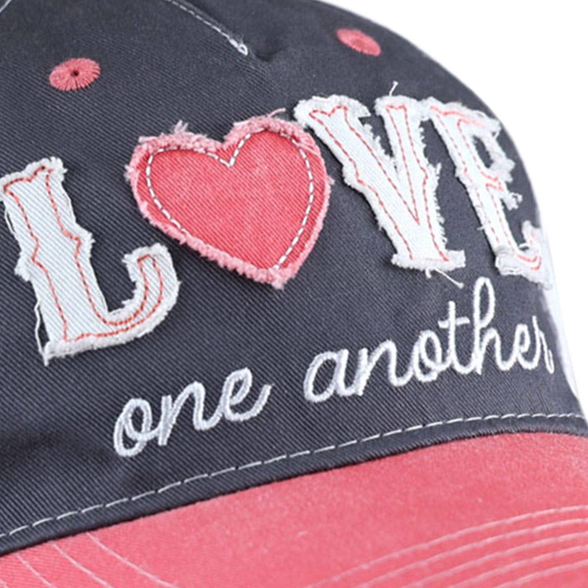 Grey Pink Cherished Girl Womens Baseball Cap Love One Another for wholesale on Faire1