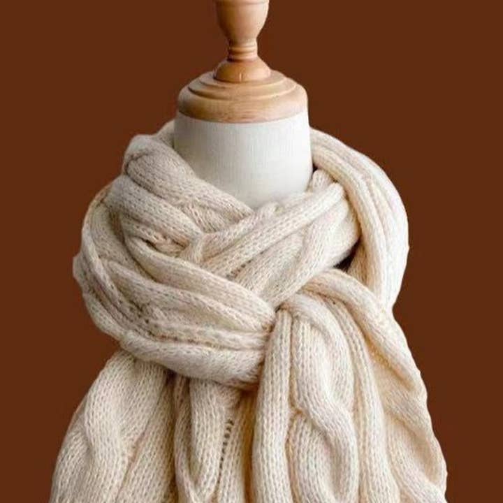 NINEXIS - Wholesale Scarf - Women's - CWASC03387_CHUNKY KNIT TWIST SCARF WARM THICK SHAWL WRAP6