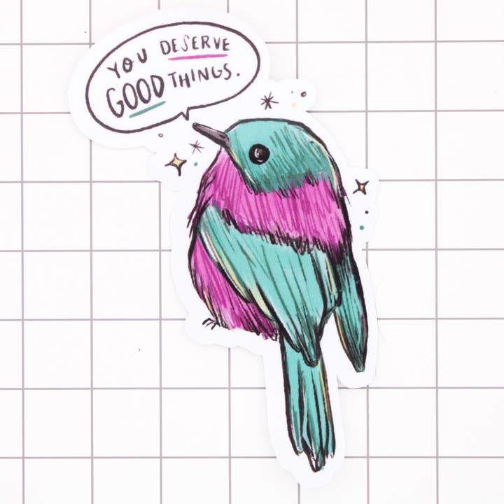 Bird of Affirmation Vinyl klistermärke för wholesale av Amy Hartelust Art and Illustration