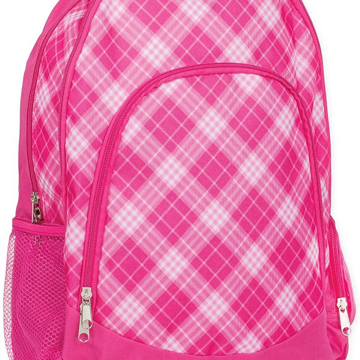 EAST AVENUE - Wholesale Backpack - Kids - Pink Preppy Plaid Backpack