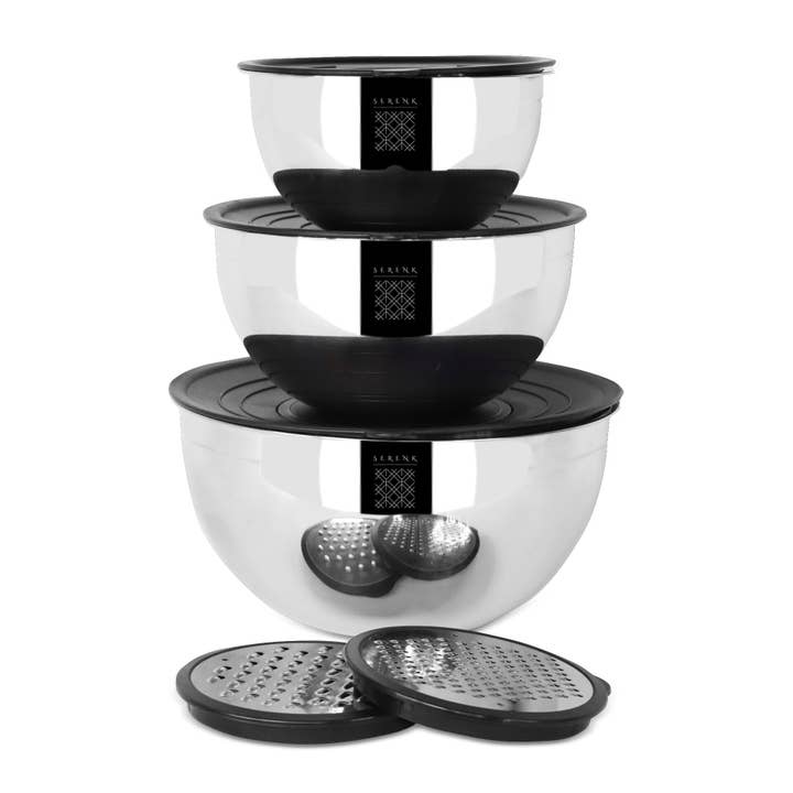 Serenk Modernist Stainless Steel 9-Piece Mixing Bowl Set for wholesale by Biggbrands