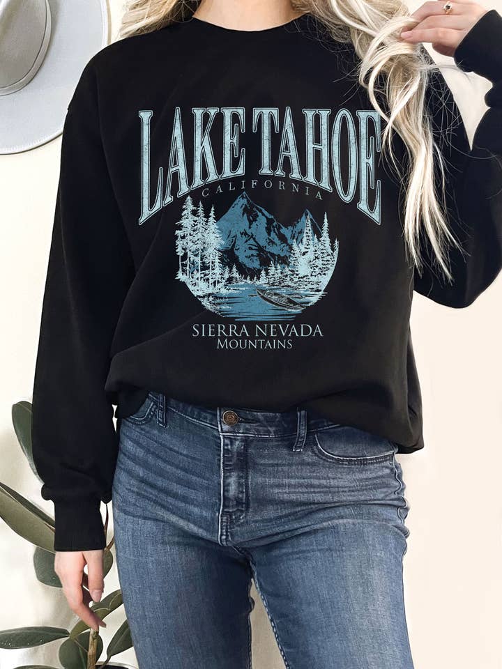 LAKE TAHOE CALIFORNIA GRAPHIC TERRY SWEATSHIRTS for wholesale by Rustee Clothing