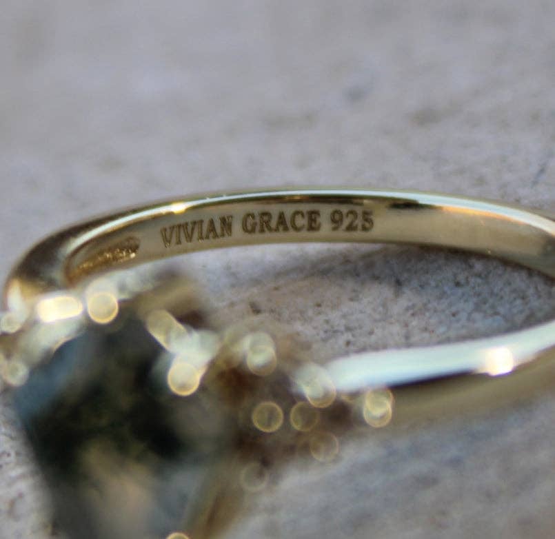 Vivian Grace Jewelry - Wholesale Cocktail/Statement Ring - Moss Agate & Topaz Ring4