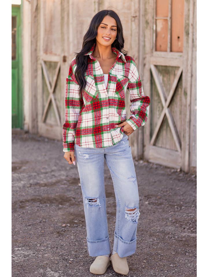 fashionworks - Wholesale Shirt Jacket/Shacket - Women's - Fashion-W Christmas Fall Plaid Casual Flannel Shacket12