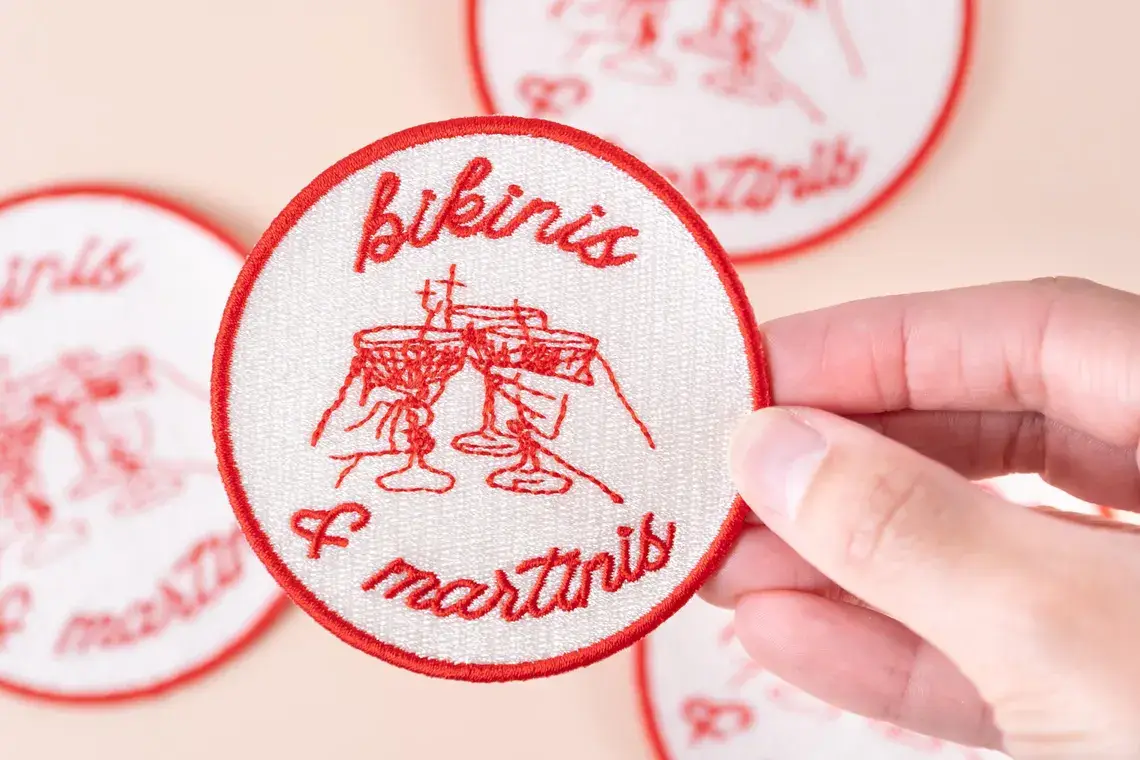 Field Trip Threads - Wholesale Patch - Bikinis and Martinis Iron-On Patch Bachelorette Party, Bars1