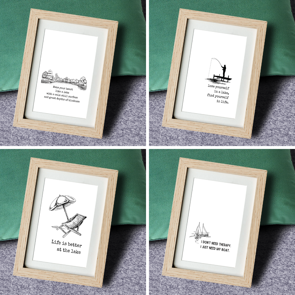 Witty Words - Cards and Wall Art - Wholesale Picture Frame - 4 in 1 Cottage Witty Word Display & Storage -  Frame Set0