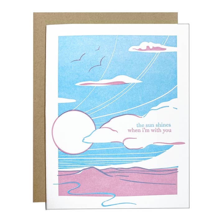 Sun Shines Landscape Card for wholesale by Navy Midnight Press