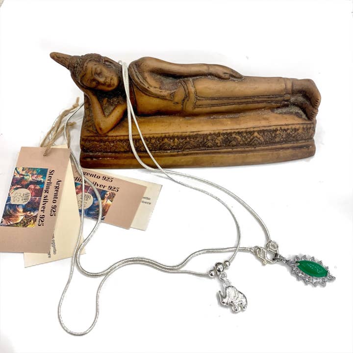 Atisha Spiritual Shop - Wholesale Pendant/Charm Necklace - THAI ELEPHANT THAI ETHNIC NECKLACE WITH ELEPHANT PENDANT IN 925 STERLING SILVER2