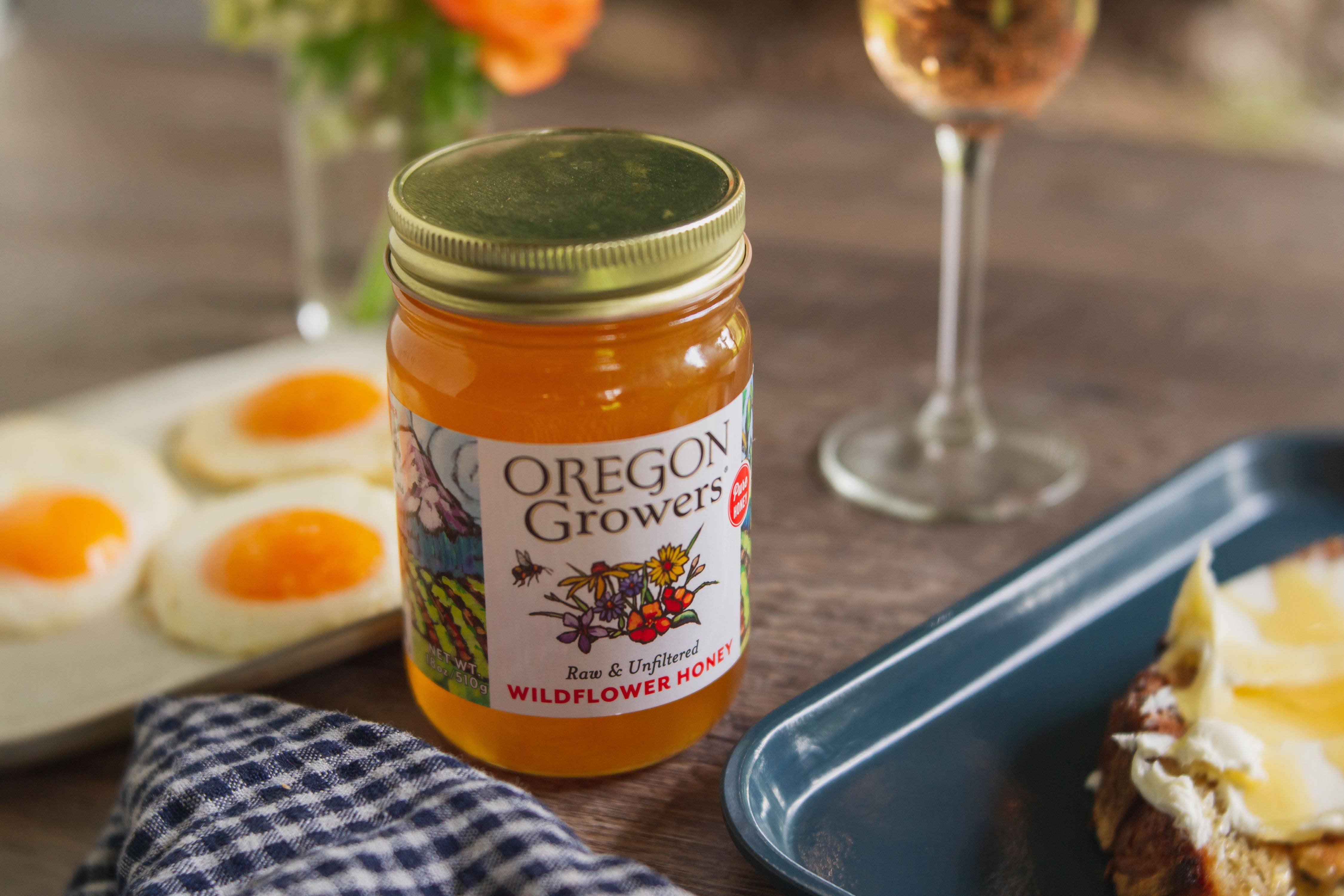 Oregon Growers - Wholesale Honey - Wildflower Honey 18 Oz Glass Jar2