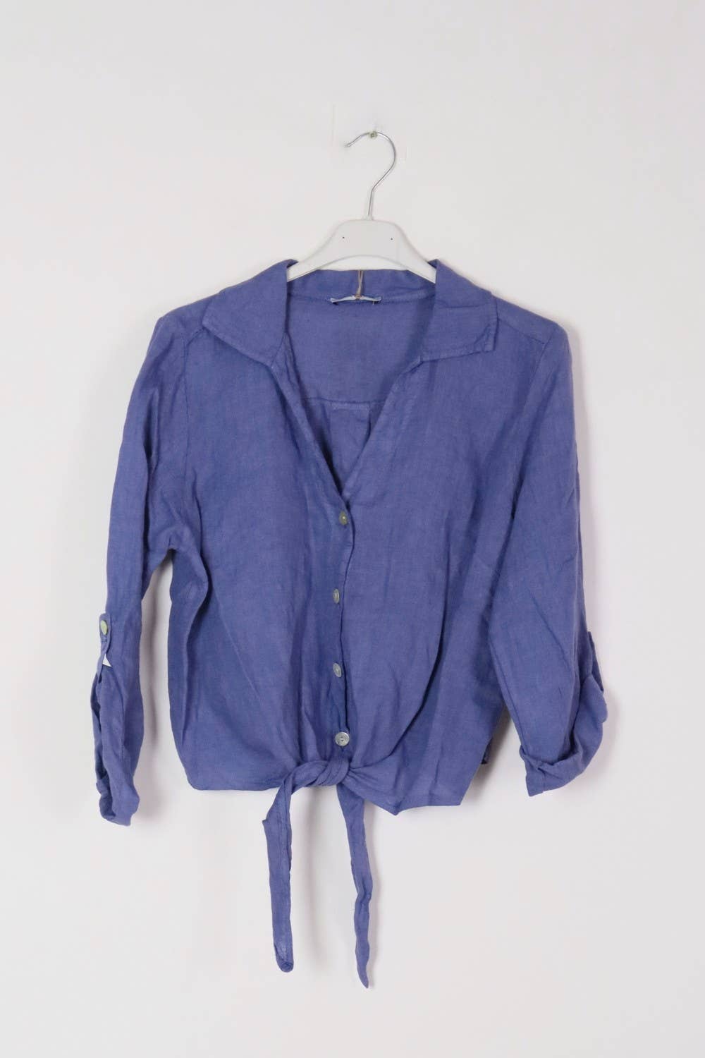 LÉA & LUC - Venta al por mayor Camisa con botones - Mujer - Camisas anudadas a la cintura en 100% lino REF. 220268