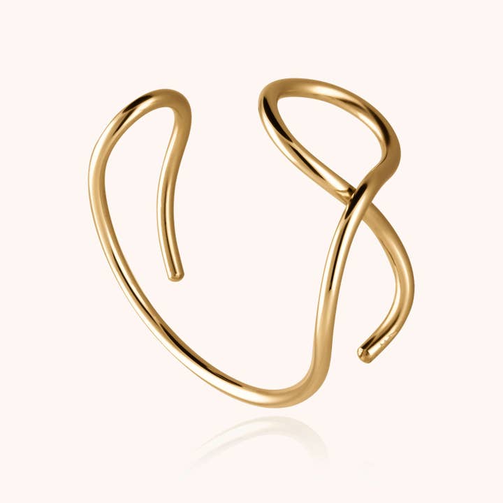 V Outline Manchet Armbånd - 14k gul guld fyldt for engroshandel hos Atelier Paulin US