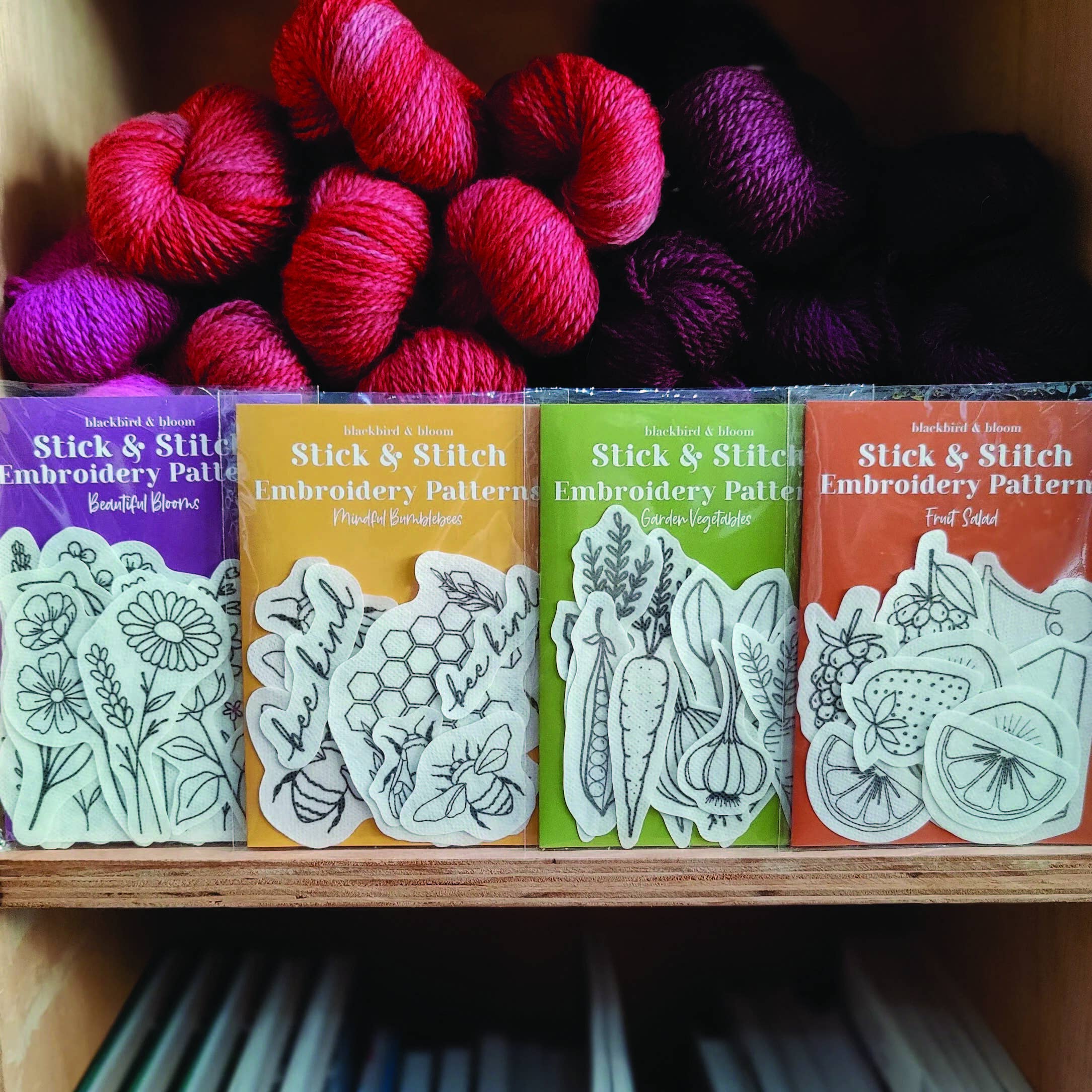 Blackbird & Bloom Embroidery - Wholesale Embroidery/Cross Stitch Supplies - Garden Vegetables Stick & Stitch Embroidery Patterns1