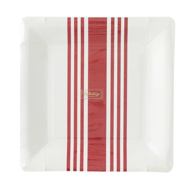 HAM943 - Red Striped Plates for wholesale by My Mind’s Eye