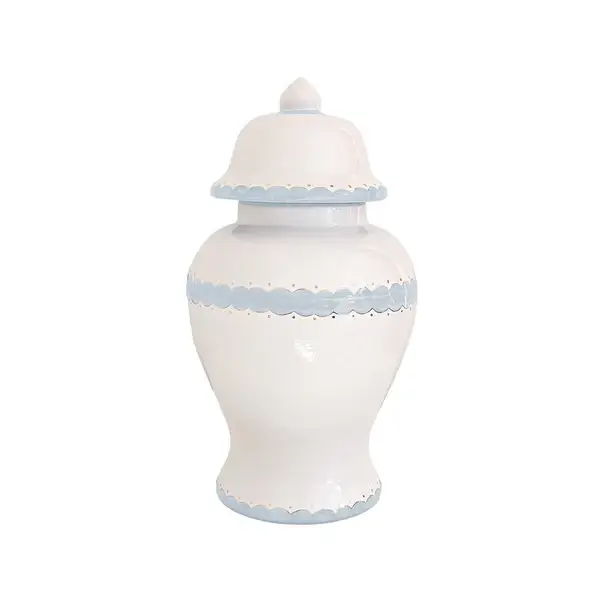 Lo Home | Ruby Clay - Wholesale Decorative Jar - Scallop Ginger Jars in Hydrangea Light Blue1