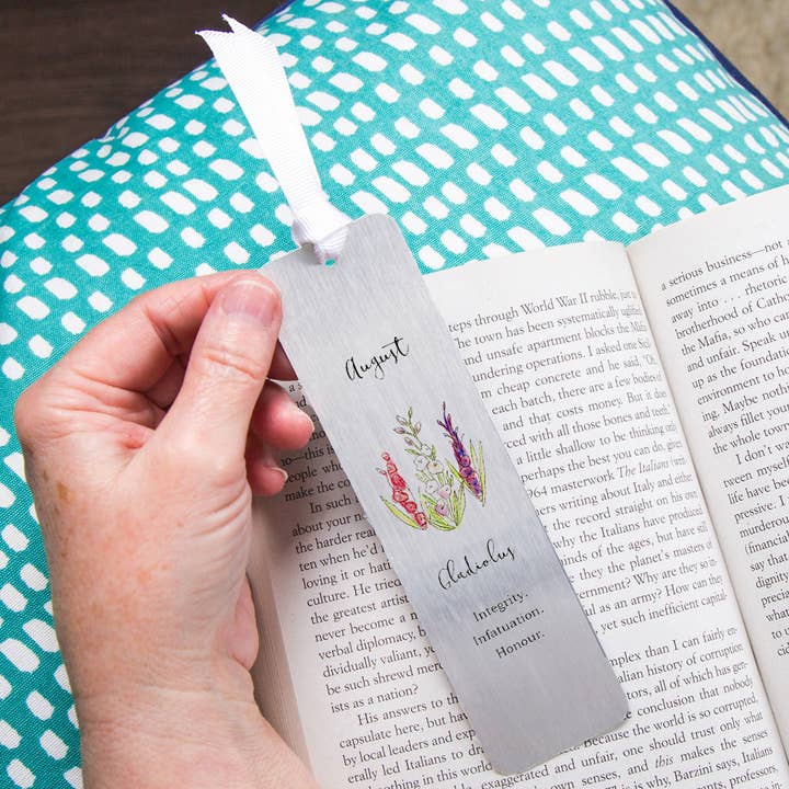 Birth Flower Personalised Water Colour Bookmark for wholesale by Ellie Ellie LTD