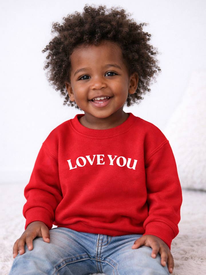 Organic Baby & Toddler Love You Valentine Sweatshirt for wholesale by LUKAS JAMES
