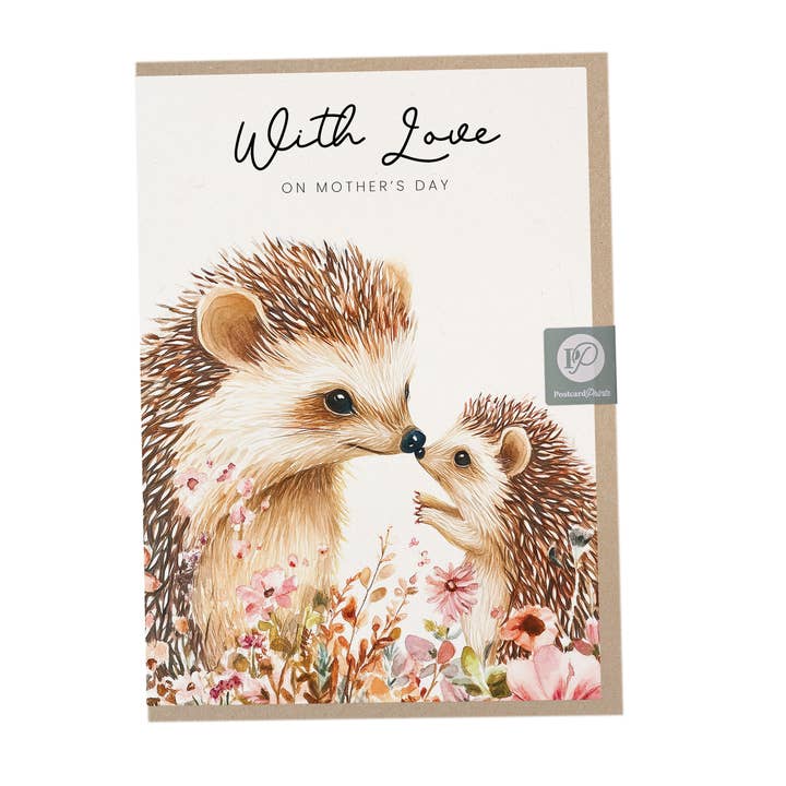 Cute Hedgehog Mother’s Day Card for wholesale by Postcard Prints