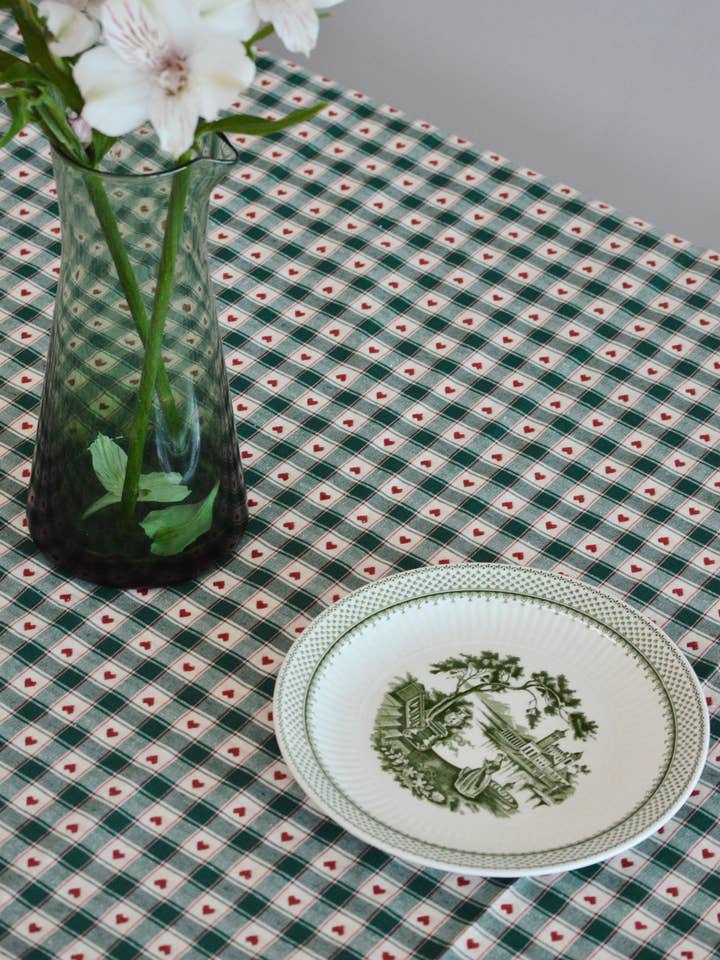 Huca Home Vichy-Tischdecke aus Baumwolle in Grün für Weihnachten für den Großhandel von Huca Home