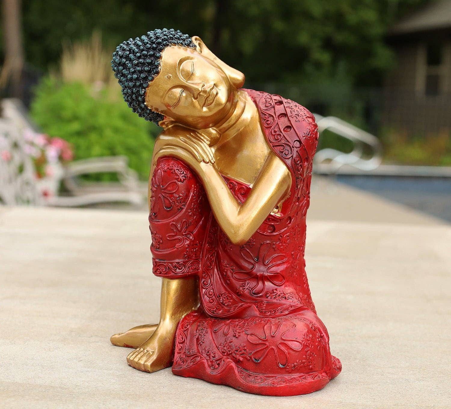 Lungta Imports - Wholesale Sculpture - Napping Buddha Statue Asian Art Decor Cold Cast3